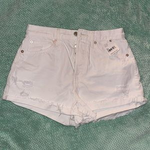 NWT size 27 Free People White Jean Shorts